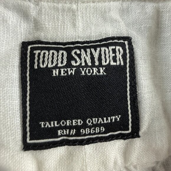 Todd Snyder White Button Up Shirt Men Short Sleeve All Linen Small Portugal - Picture 4 of 15